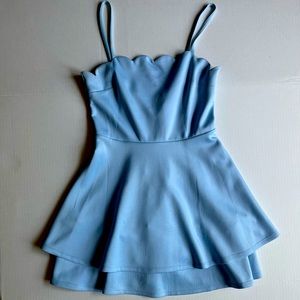 Cute light blue double layered mini dress. Summer or Spring wear.